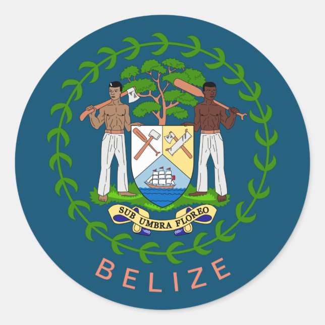 Belize-Wappen Runder Aufkleber (Vorderseite)