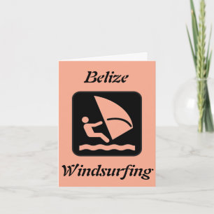 Belize Windsurfen (Long Caye Glover's Reef Atoll) Dankeskarte