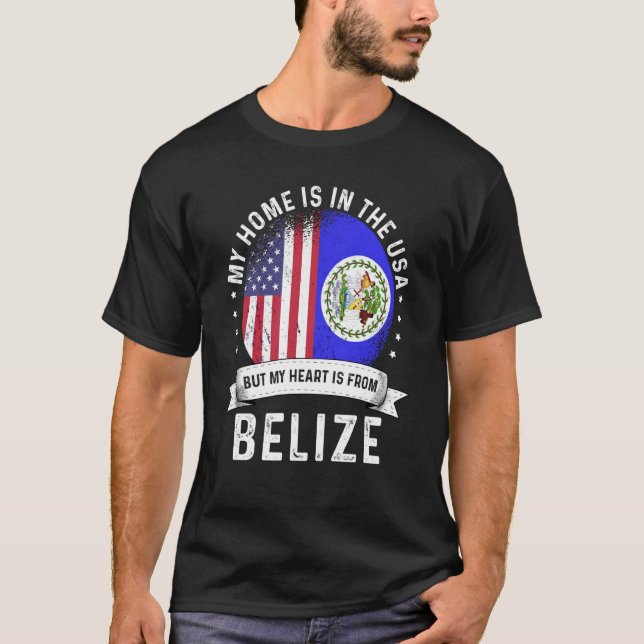 Belizean American Patriot Grown Proud Home USA Fla T-Shirt (Vorderseite)