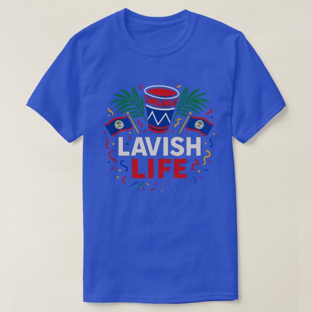 Belizean Carnival Edition Luxuriöses Hemd T-Shirt (Design vorne)