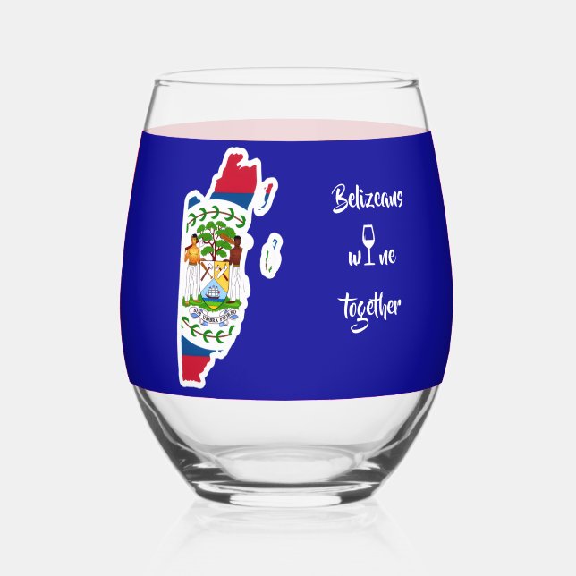 Belizeaner trinken gemeinsam Blau Weinglas Ohne Stiel (Vorderseite)