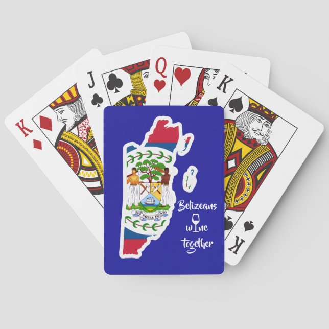Belizeaner trinken zusammen spielkarten (Rückseite)