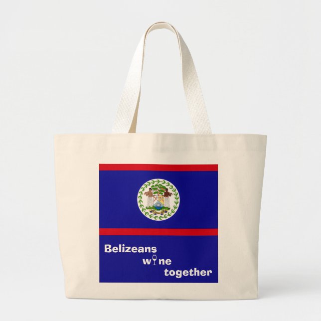 Belizeans Wine Reusable Together Tote Bag Purse Jumbo Stoffbeutel (Vorne)
