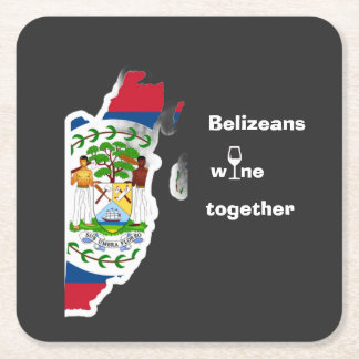 Belizeans Wine Together Shirt Rechteckiger Pappuntersetzer