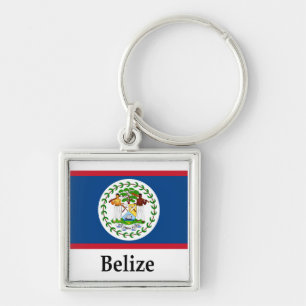 Belizeflagge und -name schlüsselanhänger