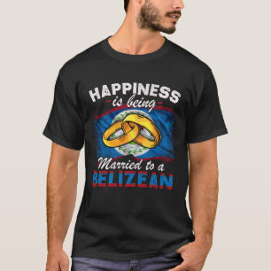 Belizische Ehe Belize Verheiratete Flagge Hochzeit T-Shirt