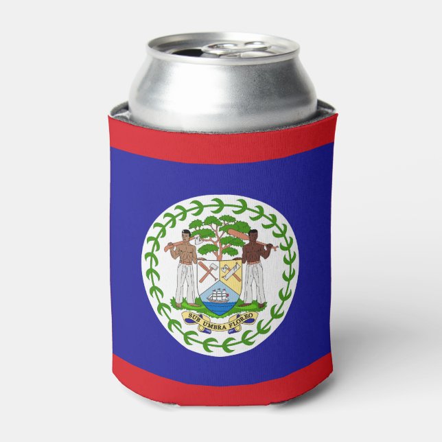 Belizische Flagge Dosenkühler (Kanne Vorderseite)