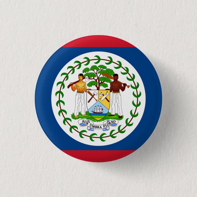 Belizische Flagge, Flagge von Belize Button (Vorderseite)