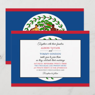 Belizische Flagge, Flagge von Belize Hochzeit Einladung