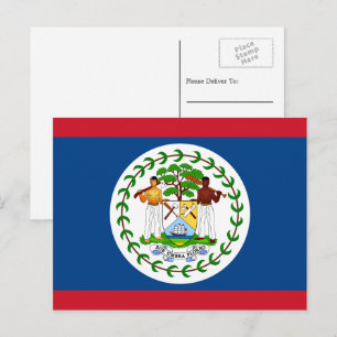 Belizische Flagge, Flagge von Belize Postkarte