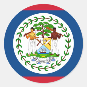 Belizische Flagge, Flagge von Belize Runder Aufkleber