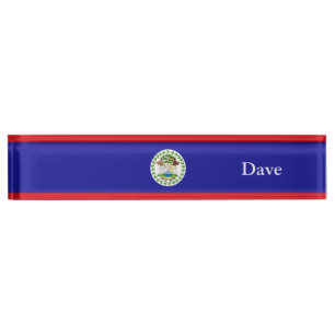 Belizische Flagge Namensplakette
