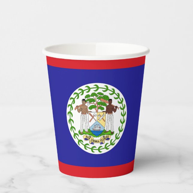 Belizische Flagge Pappbecher (Links)