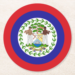 Belizische Flagge Runder Pappuntersetzer