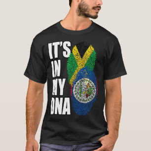 Belizischer und jamaikanischer Mix-DNA-Flaggenstaa T-Shirt