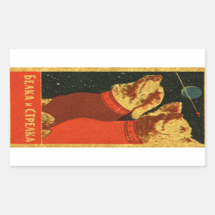 Belka und Strelka Rechteckiger Aufkleber