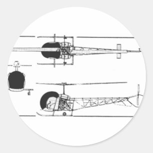 Bell 47 Hubschrauber Runder Aufkleber