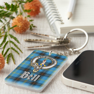 Bell Clan Abzeichen/Tartan Rechteck Schlüsselanhänger