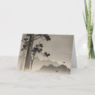 Bell, die von einem Baum - Japaner Woodblock hängt Karte