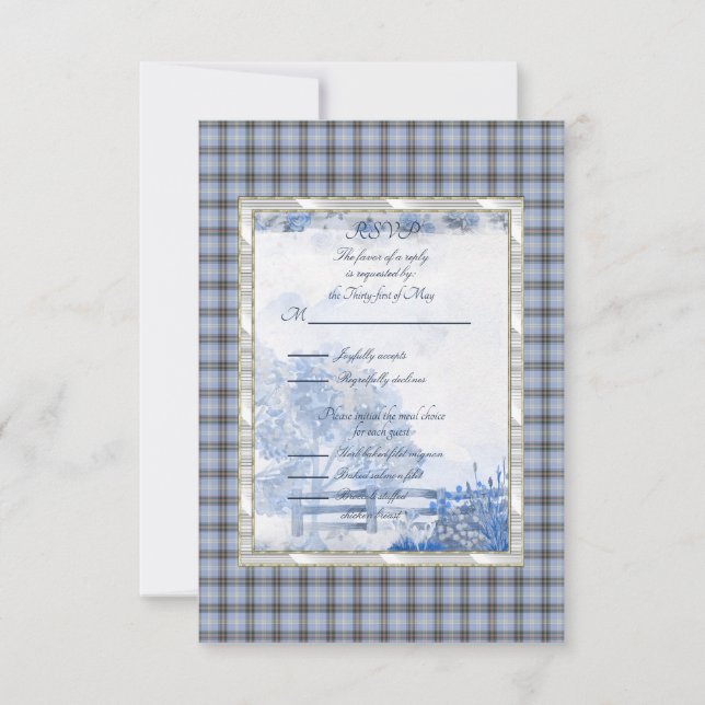 Bell of Borders Tartan RSVP Karte (Vorderseite)