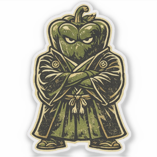 Bell Pepper Bodyguard — Funny Vegetable Formal  Aufkleber (Vorderseite)