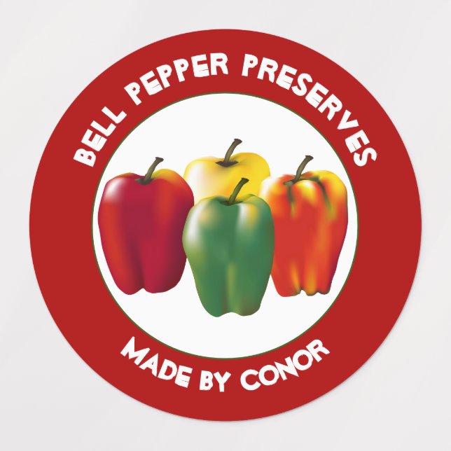 Bell Pepper Preserve Etiketten (Design 1)