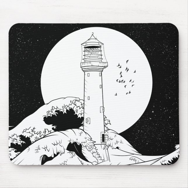Bell Rock Leuchtturm Schottland Mousepad (Vorne)