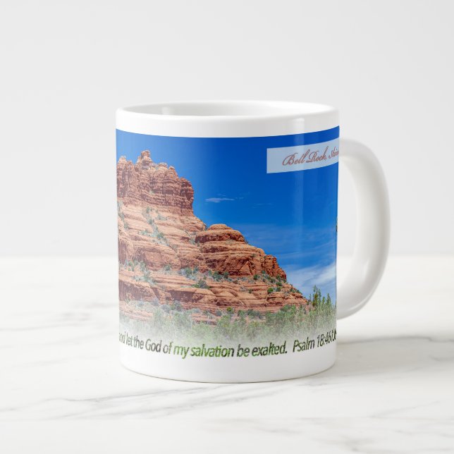 Bell Rock Psalm 18:46 KJV Jumbo-Tasse (Vorderseite Rechts)