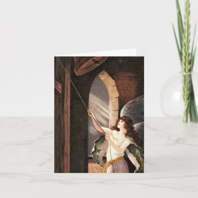 BELL TOWER ANGEL FEIERTAGSKARTE (Vorderseite)