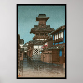 Bell Tower in Tokama Hasui Kawase shin hanga Poster