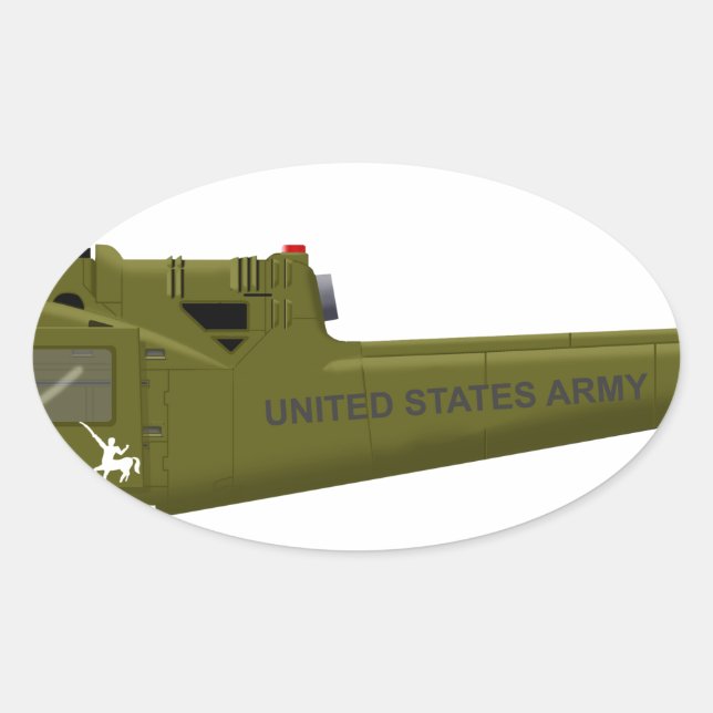 Bell UH-1 Centaur Ovaler Aufkleber (Vorderseite)