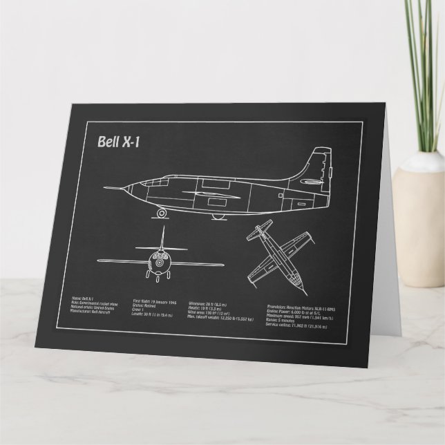Bell X-1 - Flugzeugkonzepte PD Dankeskarte (Vorderseite)