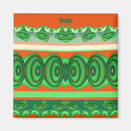 BELLA ~ 3D Fraktal Design rot-weiß ~ Magnet