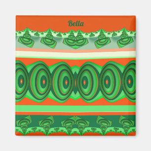 BELLA ~ 3D Fraktal Design rot-weiß ~ Magnet