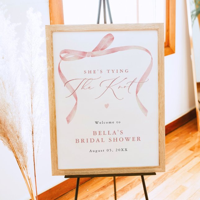 BELLA Blush Bow Sie bindet das Brautparty des Knot Poster (Von Creator hochgeladen)