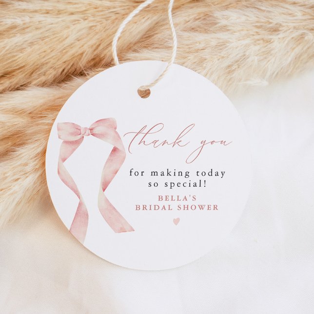 BELLA Blush Bow Sie bindet den Knoten an Danke Geschenkanhänger (Von Creator hochgeladen)