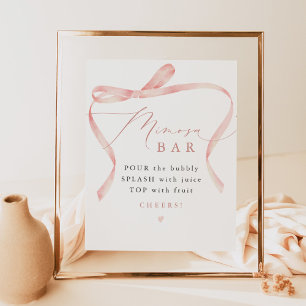 BELLA Blush Bow Sie bindet den Knoten Mimosa Bar Poster