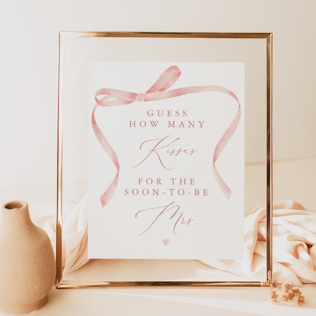BELLA Blush Bow Tying the Knot Kisses für Mrs. Poster (Von Creator hochgeladen)