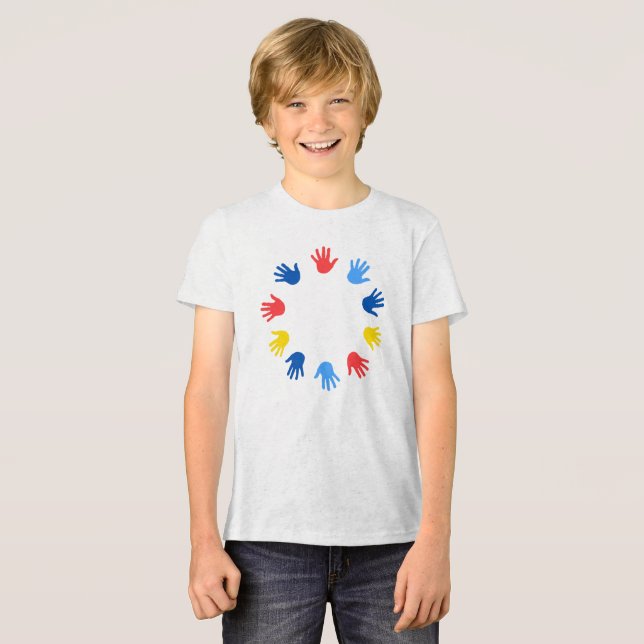 Bella+Canvas Camiseta Tri-blend para Jovens Mãos Shirt (Vorderseite voll)