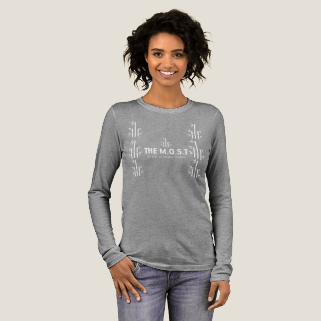 Bella+Canvas Tri-Blend Langarmshirt (grau lebendig Shirt (Volle Vorderseite)