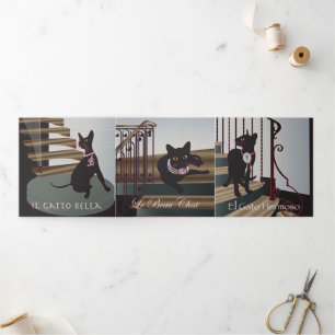Bella Cat 10-12 Trifold Card Dreifach Gefaltete Karte