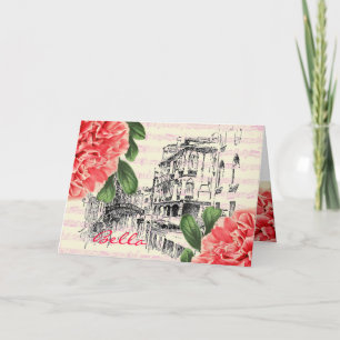 Bella Italy peony Greeting Card Karte