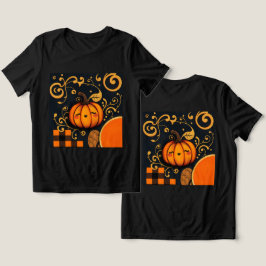 Bella-Leinwand Black Halloween Pumpkin T - Shirt