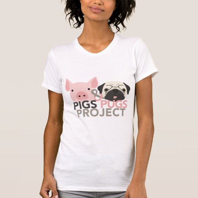 Bella Leinwand Schweine & Möpsen Projekt T-Shirt (Vorderseite)