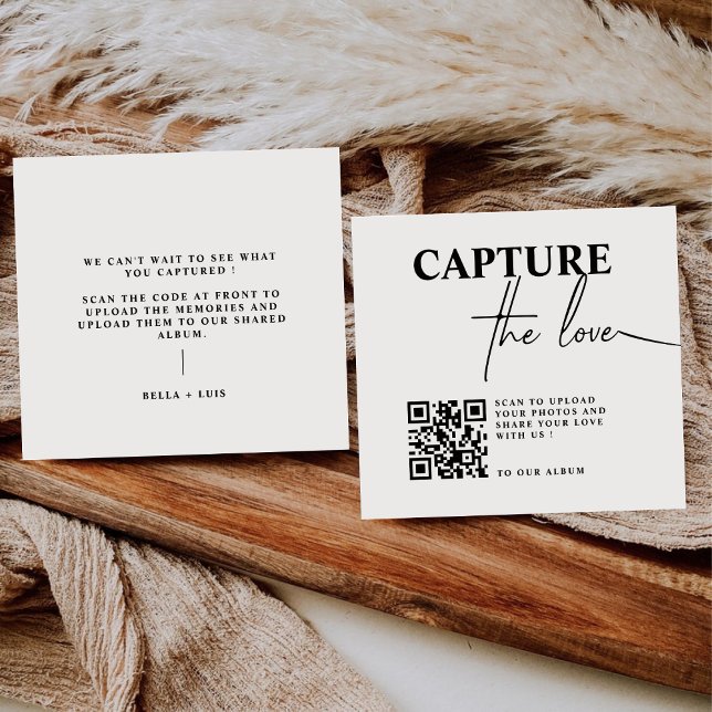 BELLA Modern Share the Liebe QR Code Table Cards Mitteilungskarte (Von Creator hochgeladen)