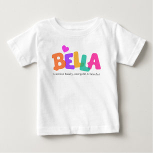 Bella Name bedeutet Girl Bubble Briefe Kleidung Baby T-shirt
