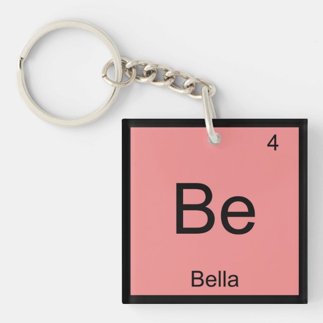 Bella Name Chemistry Element Periodic Table Schlüsselanhänger (Vorderseite)