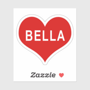 BELLA NAME Red Liebe Heart Vinyl Sticker