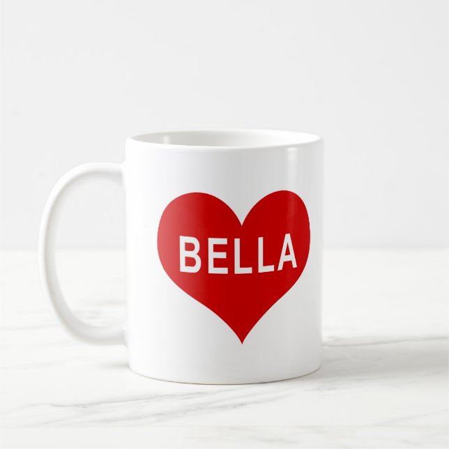 BELLA NAME Red Liebe Herz Kaffeetasse (Links)