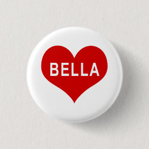 BELLA NAME Rote Liebesherz-Taste Button